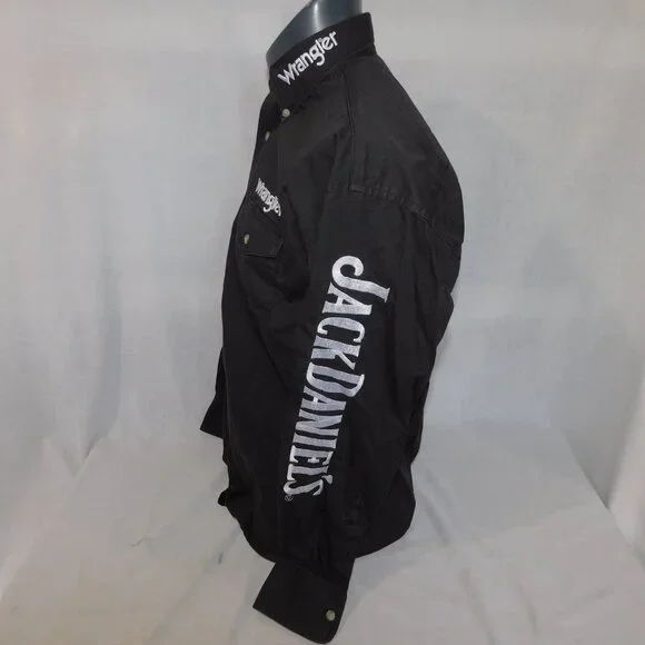 Wrangler Jack Daniel's Men's M Black Embroidered Western Rodeo Long Sleeve shirt - Picture 6 of 7